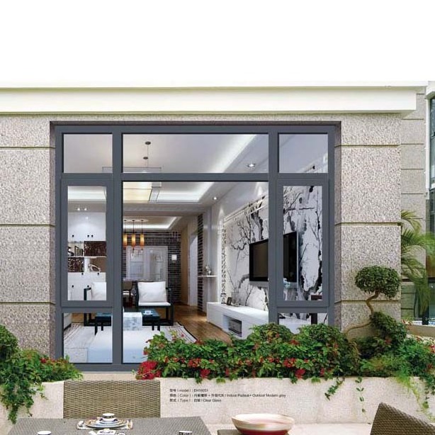 House Aluminum Alloy Window Thermal Break Triple Pane French Hurricane Aluminum Window