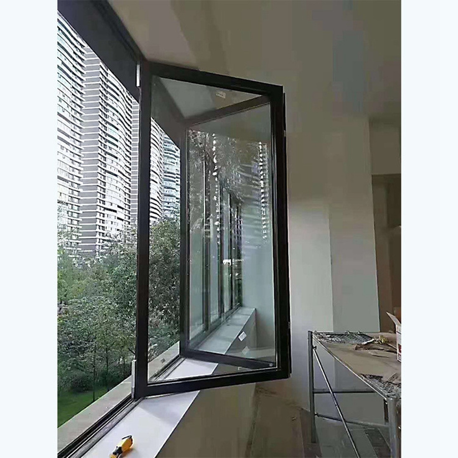 Aluminium tempered glass bifolding broken bridge windows horizontal folding local window aluminium bifold window