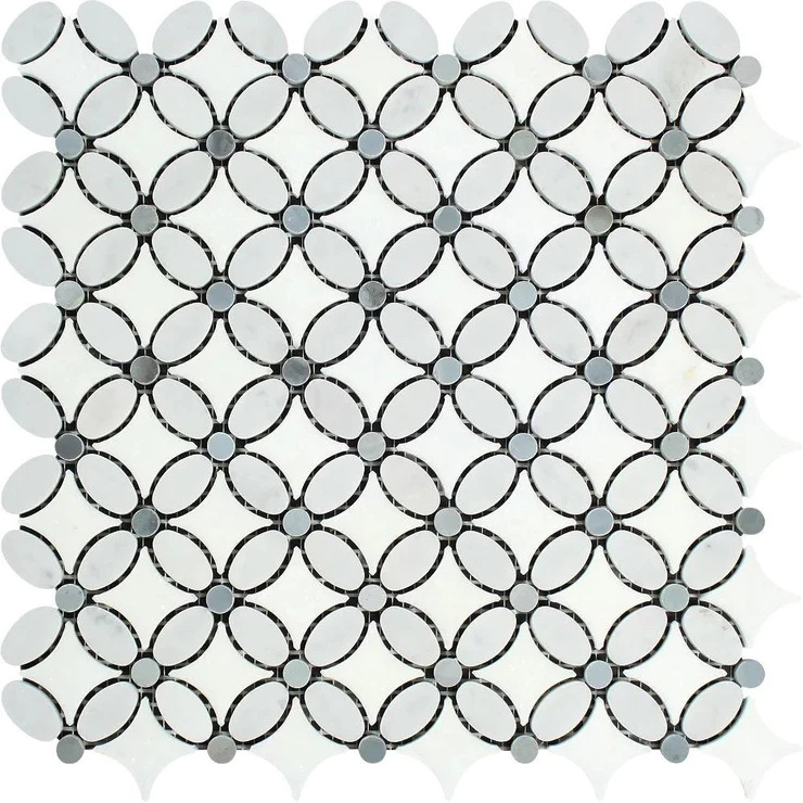 HZX Century mosaic Carrara Basketweave White Mosaic Marble For Wall Decoration Bathroom Kitchen