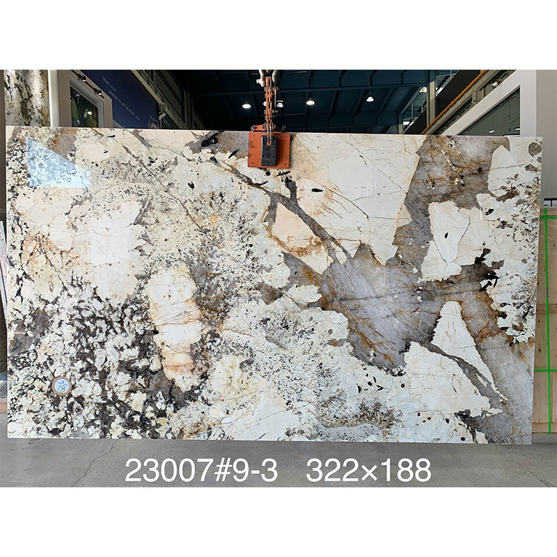 HZX Wholesale Price Pandora White Marble Slab Patagonia Marble Slab Tile Natural Luxury Stone Brazilian Pandora Marble