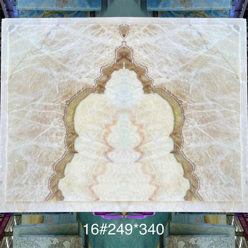 HZX Transparent popular natural yellow beige onyx tiles slabs low price marble