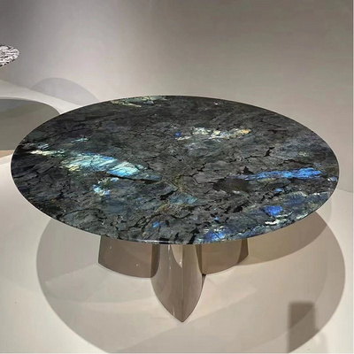 HZX Italian natural marble modern simple home round table high-end luxury round blue jade luxury stone table Dinning Table