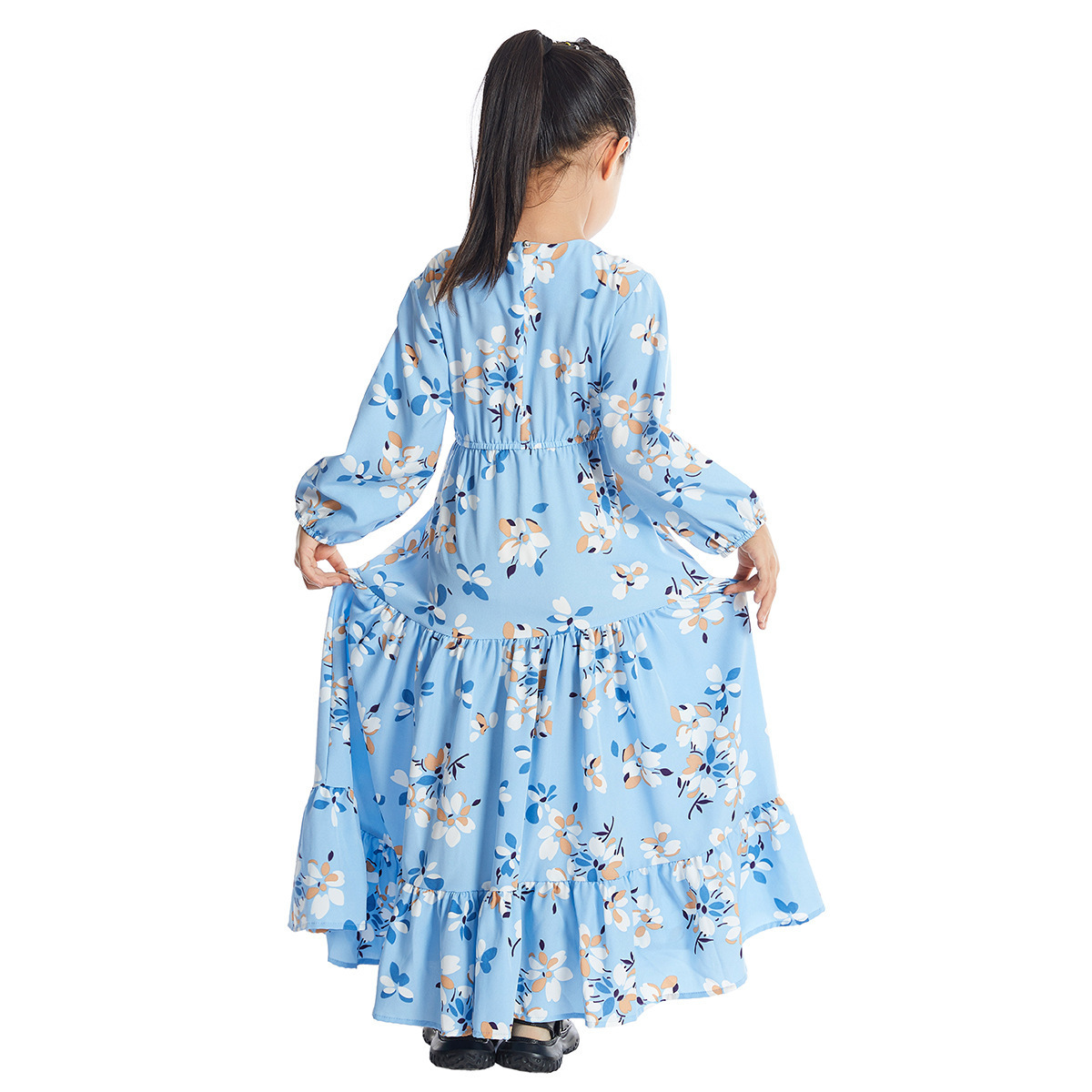 2024 Hot selling middle eastern dubai abaya girls kids dress for muslim girl young dresses