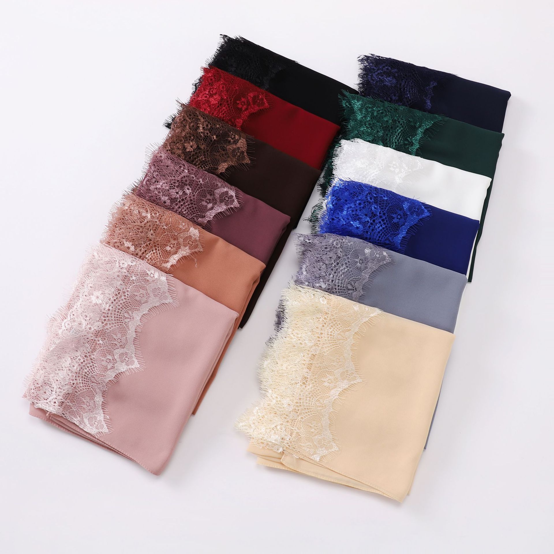 Wholesale lace pearl lace Hijab Threaded Scarf Hot Selling Glitter Hijab Ethnic Style Turban Muslim Scarf