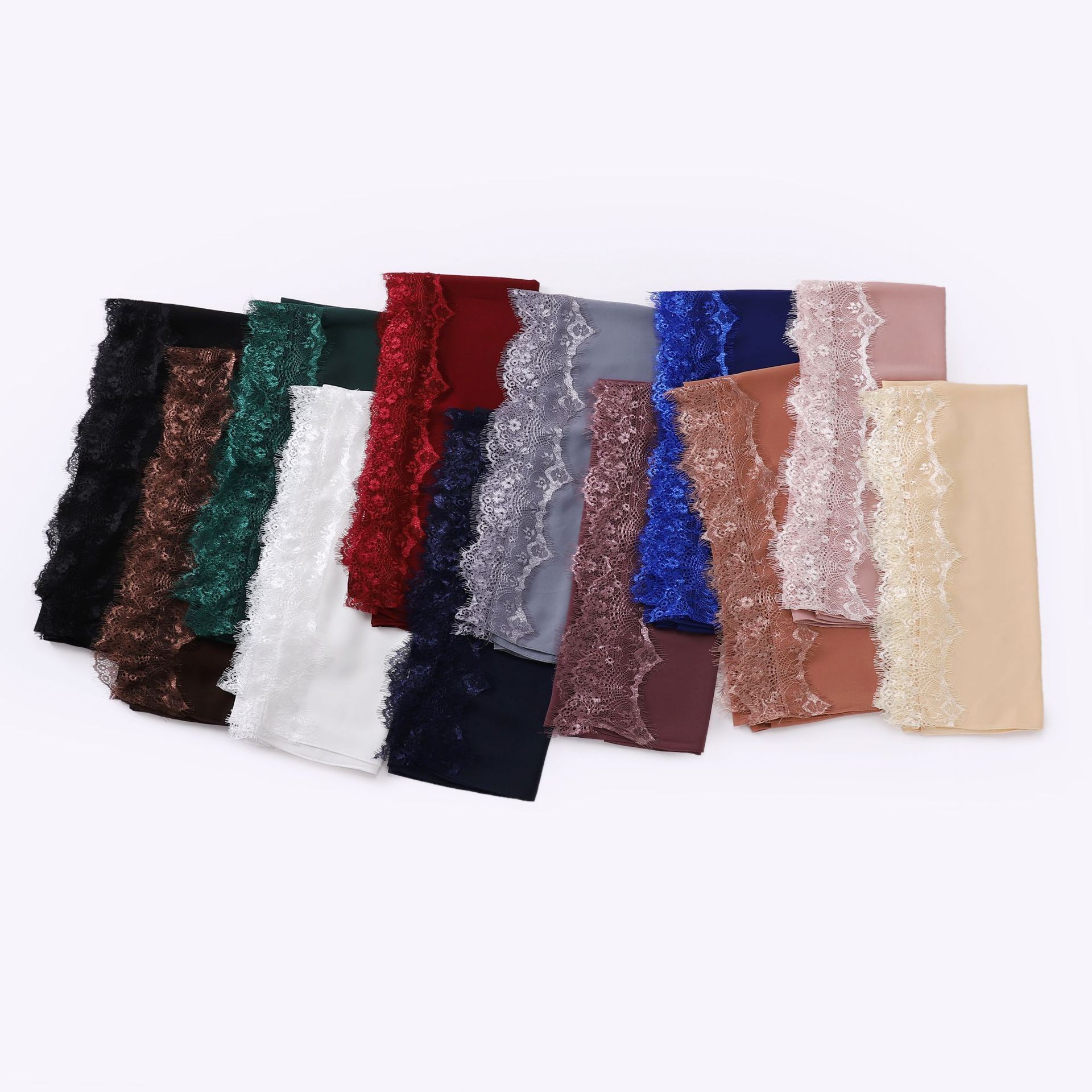 Wholesale lace pearl lace Hijab Threaded Scarf Hot Selling Glitter Hijab Ethnic Style Turban Muslim Scarf