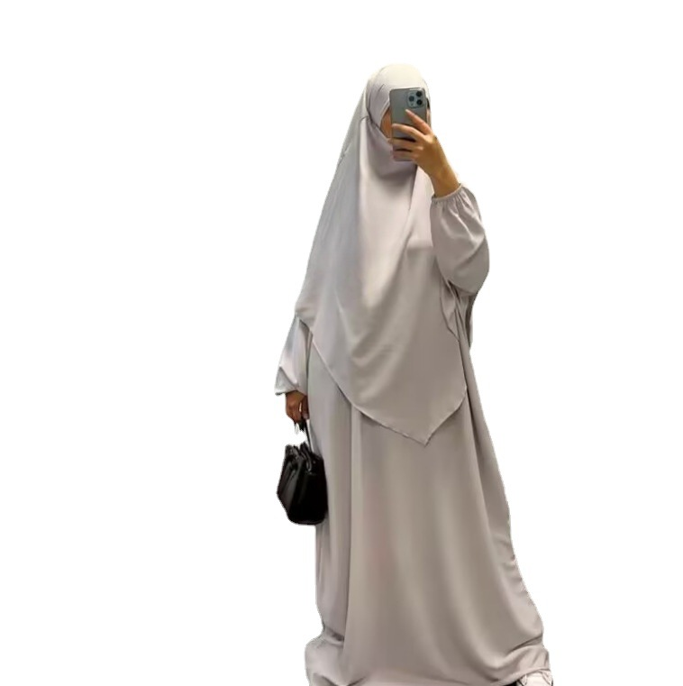 Popular fashion turkey 2pieces dubai abaya dress khimar high quality colorful jilb habaya abaya women muslim dresses