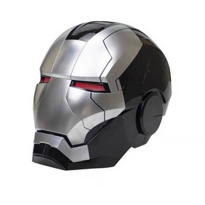 Cospaly helmet sliver and black color Voice Remote Control Electric Iron Man helmet