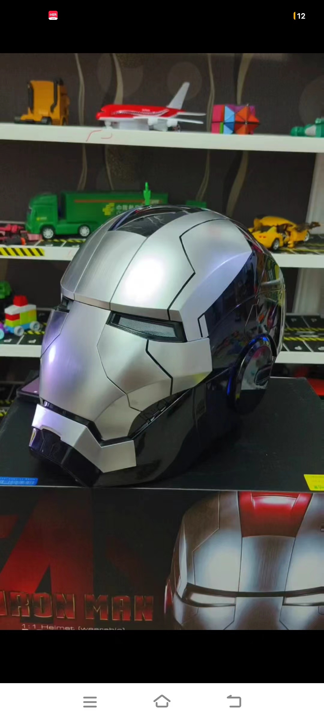 Cospaly helmet sliver and black color Voice Remote Control Electric Iron Man helmet