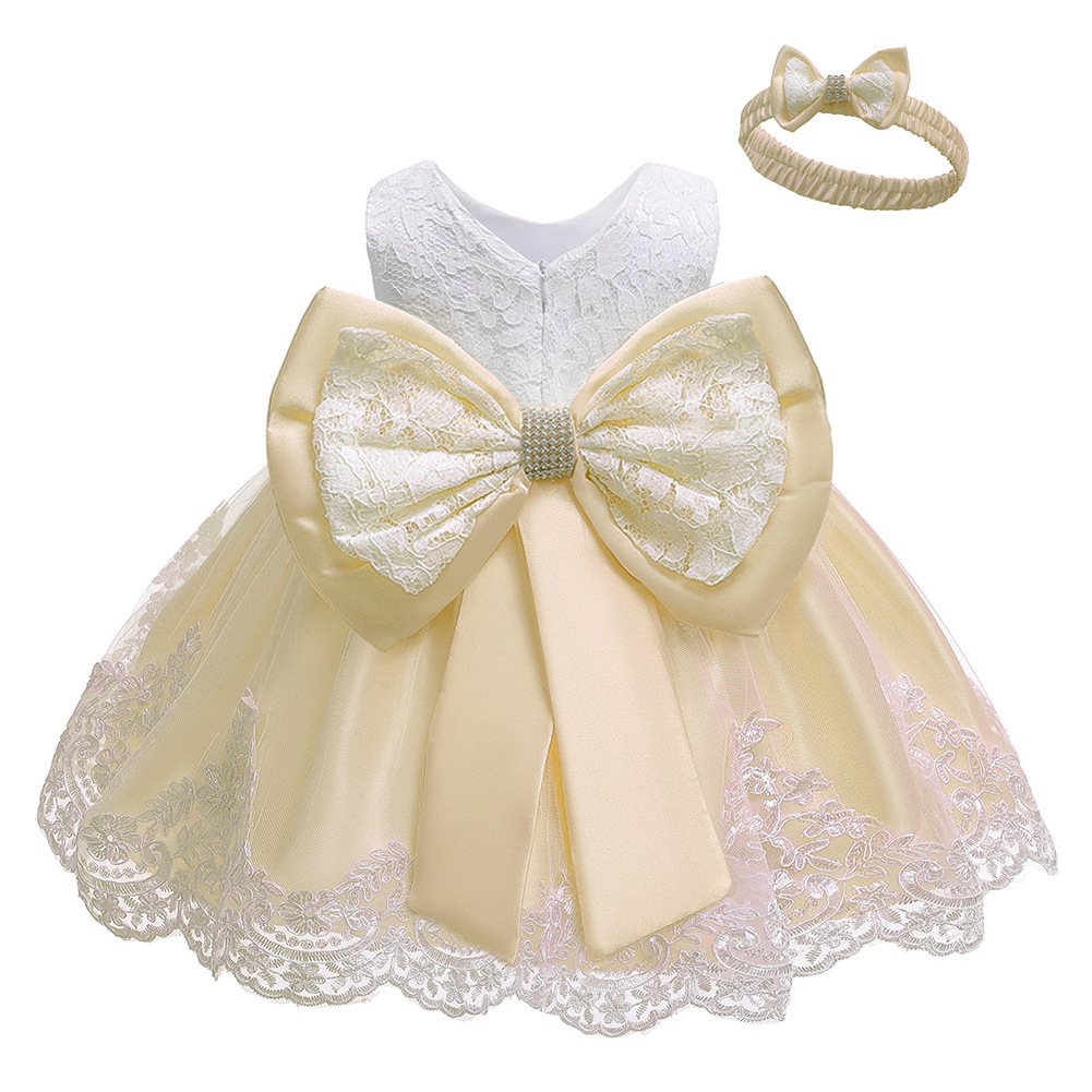 Free Sample LQ001 Plus Size Smocked Baby Dress Princess Gown Party Infant Toddler Christmas Dresses