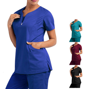 42028 Dental Surgeon's Surgical Suit Split Scrub Uniform Suit Suit Elastic Quick Drying Hospital Nurse Uniform Scrub Uniform