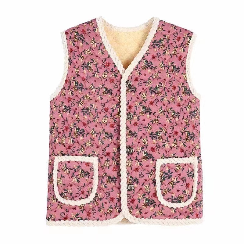 Free sample floral fleece yoga vest women sports sleeveless top sports vest women's vests & waistcoats for women