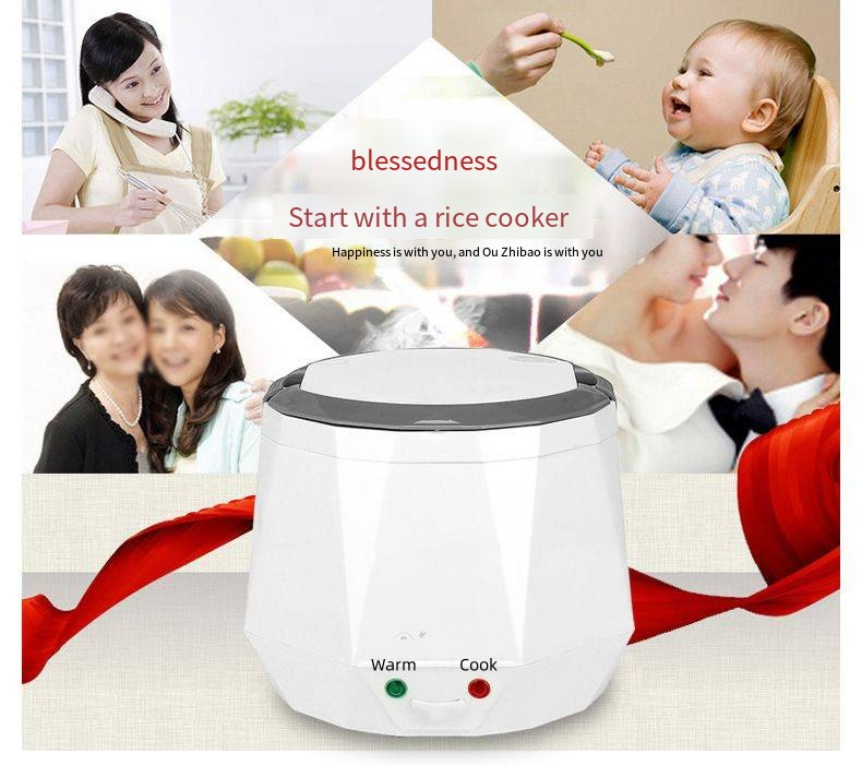 YD0903 New mini rice cooker for car 1.3L 2-3 people car rice cooker car electric lunch box heating dessert cup