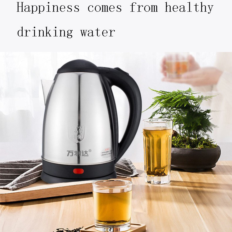 2L large stainless steel electric tea kettle, electric stainless steel kettle, stainless steel kettle electric kettle