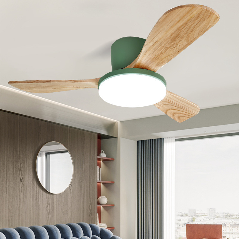 Ceiling mounted fan lamp in the dining room, simple modern variable frequency fan lamp in the bedroom ceiling fan chandelier