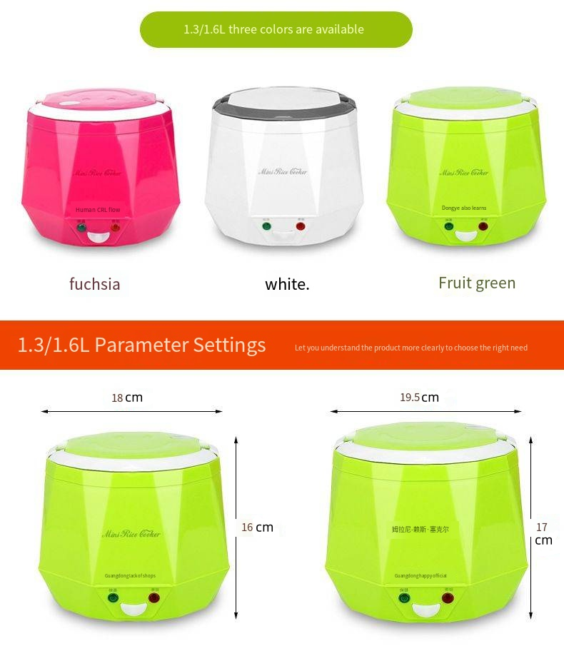 YD0903 New mini rice cooker for car 1.3L 2-3 people car rice cooker car electric lunch box heating dessert cup