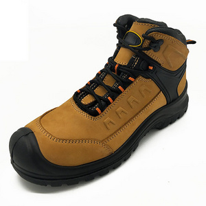 PU Injection Waterproof Ankle Work Athletic Safety Shoes Boots Yellow