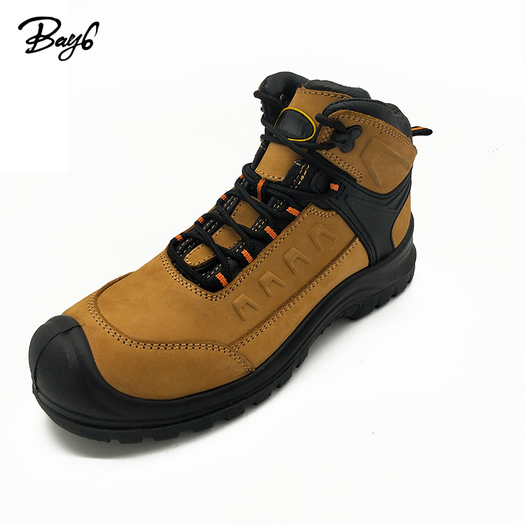 PU Injection Waterproof Ankle Work Athletic Safety Shoes Boots Yellow