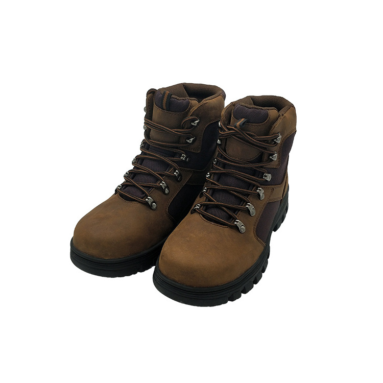 Wholesale Rubber men genuine leather winter Steel Toe ankle Climbing Hiking safety work boots