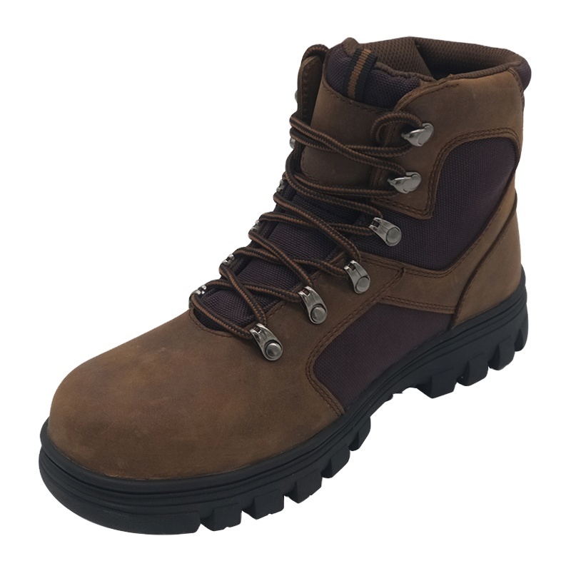 Wholesale Rubber men genuine leather winter Steel Toe ankle Climbing Hiking safety work boots