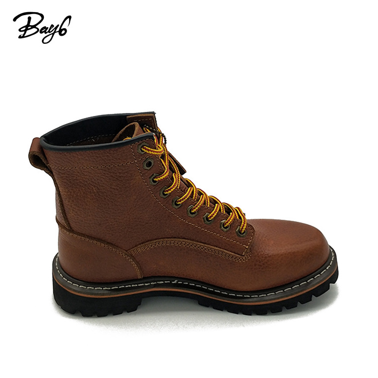 Wholesale 6 Inch Non-slip Genuine Leather Casual Hiking Office Work Men Boots