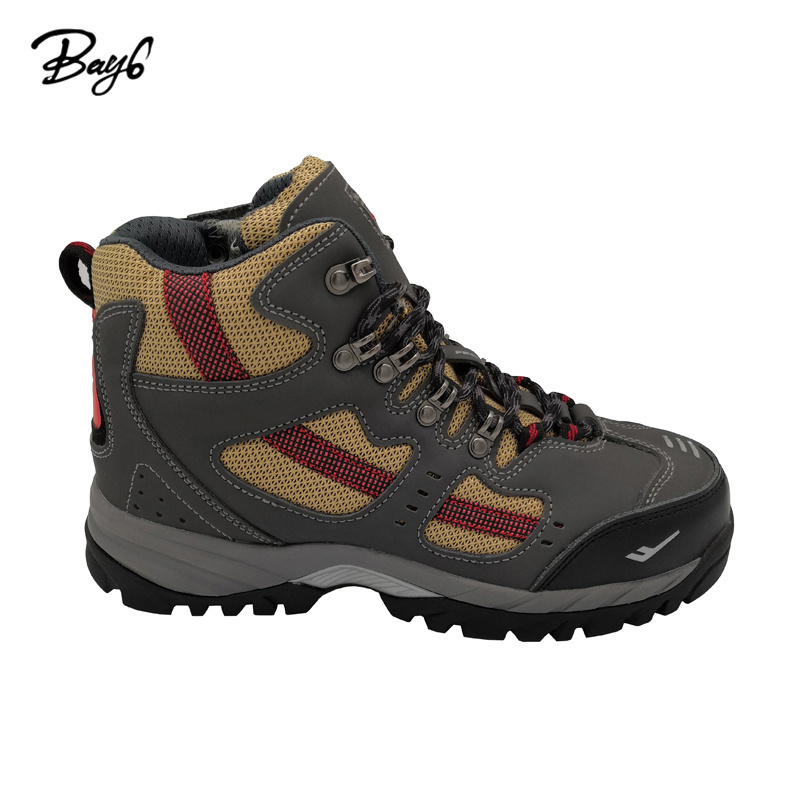 Manmade construction Nubuck Leather Anti-slippery steel toe work shoes men boots