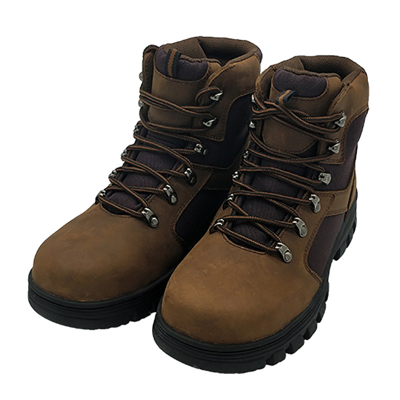 Wholesale Rubber men genuine leather winter Steel Toe ankle Climbing Hiking safety work boots