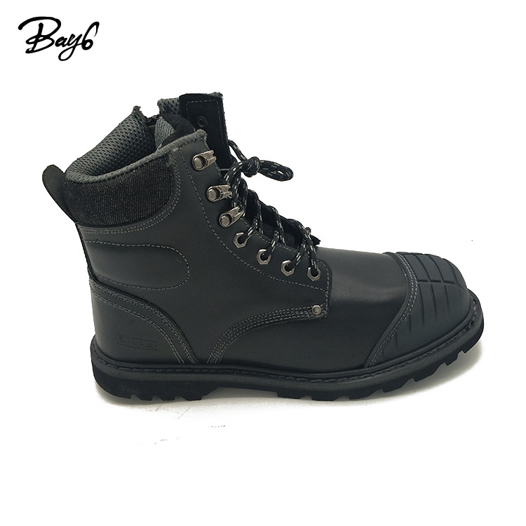 Action Leather Style Classic Fashion Half Steel Toe Work Boots For Man Custom Black