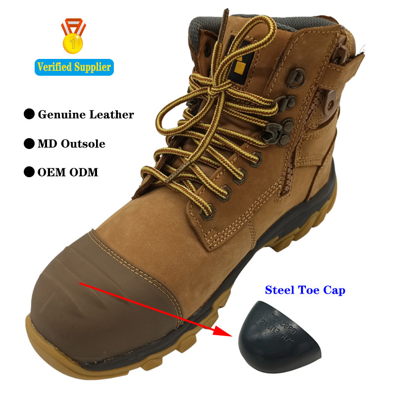 JDS High Quality Genuine Leather China Construction Industrial Safety Boots With Steel Toe