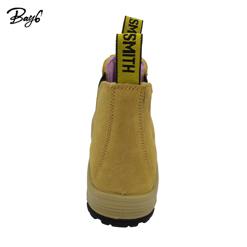 Split Suede Leather wheaten Anti-slippery Anti-smashing steel toe work shoes men boots safety boots