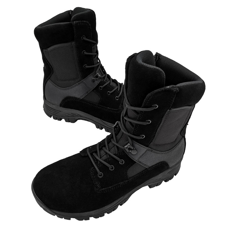 OEM ODM Winter Black Rubber Genuine Leather Desert Mens Boots