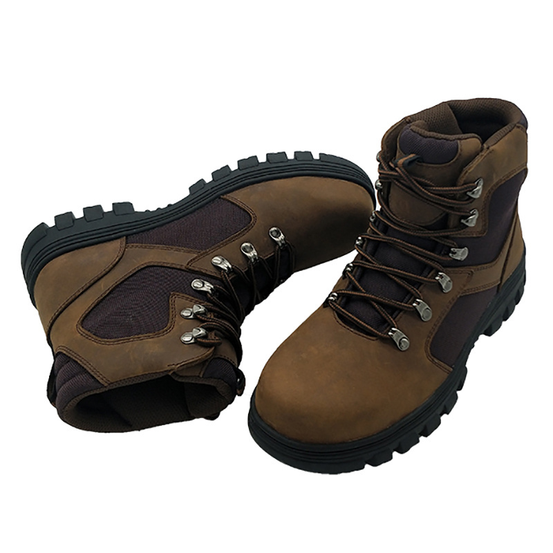 Wholesale Rubber men genuine leather winter Steel Toe ankle Climbing Hiking safety work boots