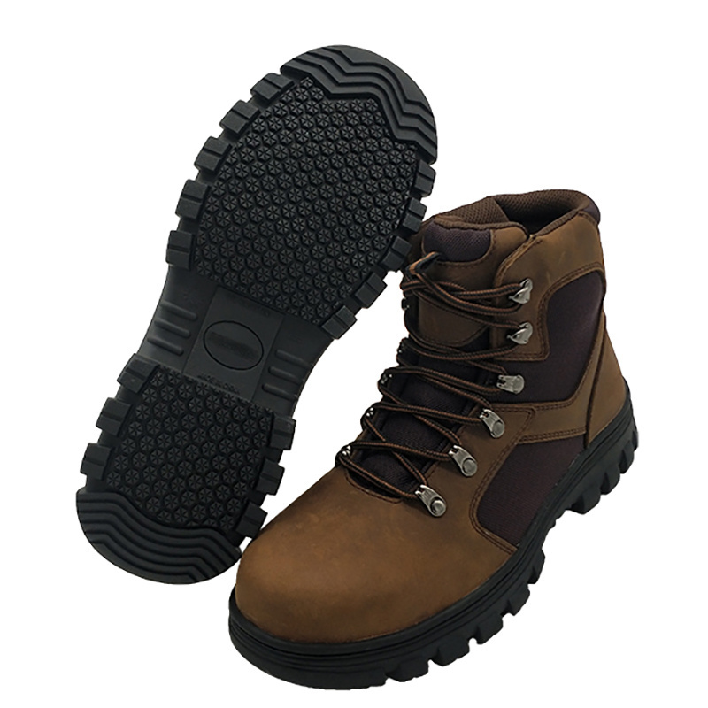 Wholesale Rubber men genuine leather winter Steel Toe ankle Climbing Hiking safety work boots