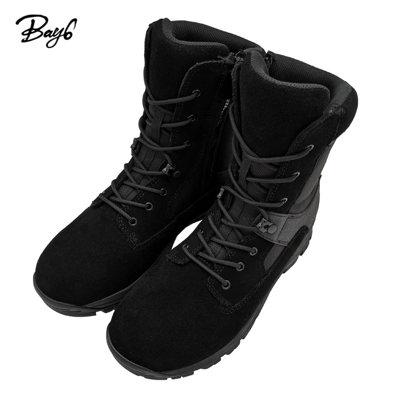 OEM ODM Winter Black Rubber Genuine Leather Desert Mens Boots