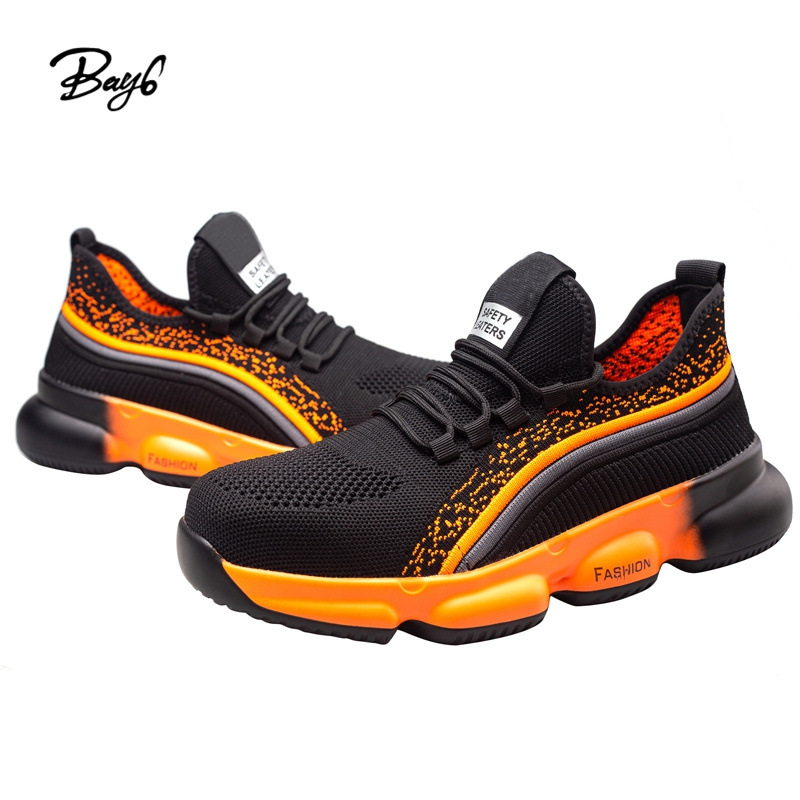 Fly Knit Steel Toe Anti-puncture Sports Type Safety Shoes Sneakers