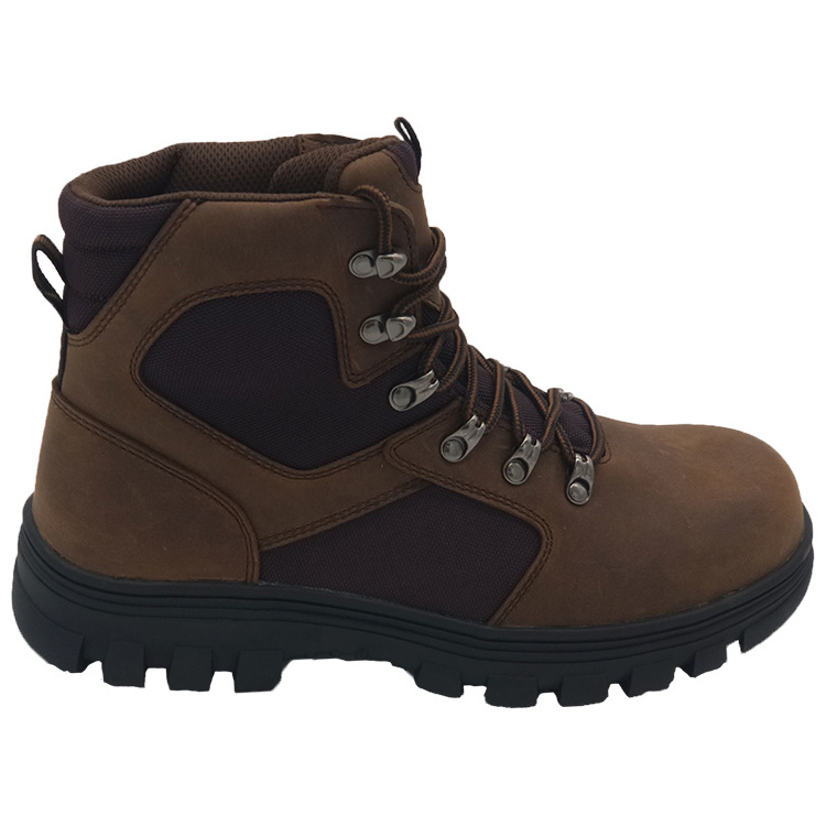 Wholesale Rubber men genuine leather winter Steel Toe ankle Climbing Hiking safety work boots