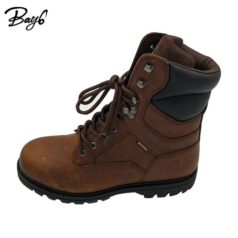 wholesale work boots Men genuine leather steel toe safety shoes with goodyear welted