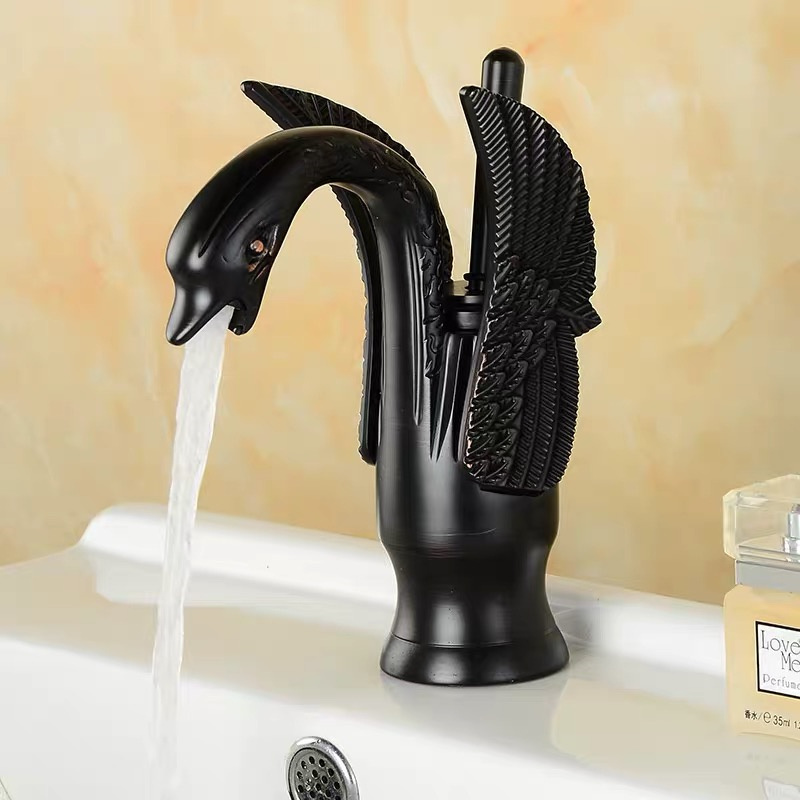 swan animals shape spout bathroom faucets wash basin faucet