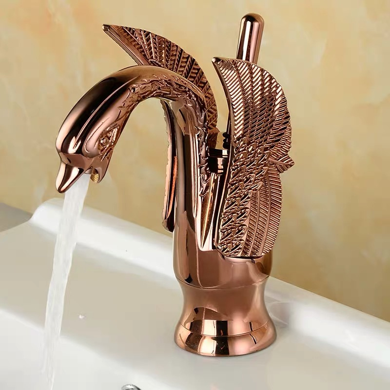 swan animals shape spout bathroom faucets wash basin faucet