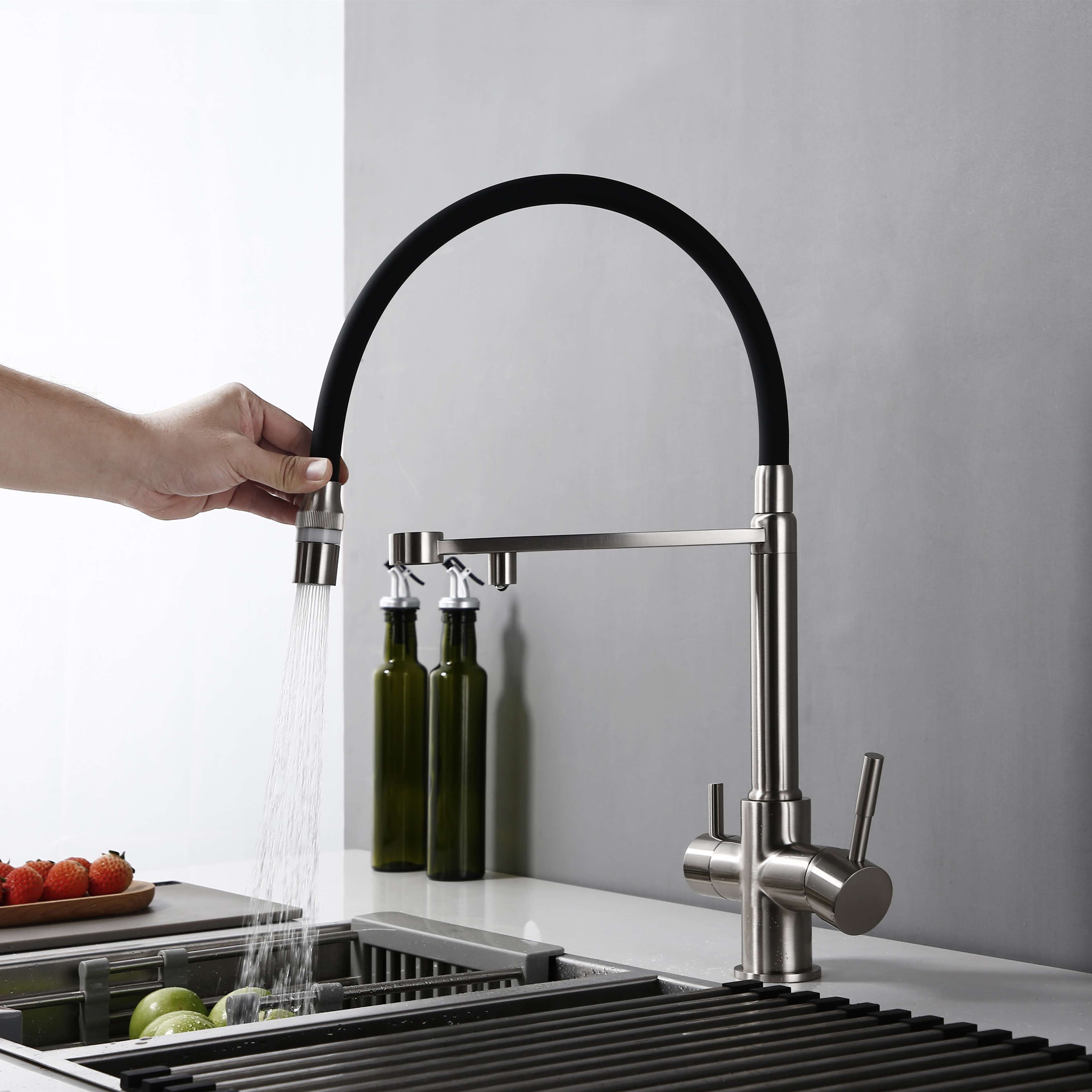 3 way 1 4 way tech pull out kitchen faucet