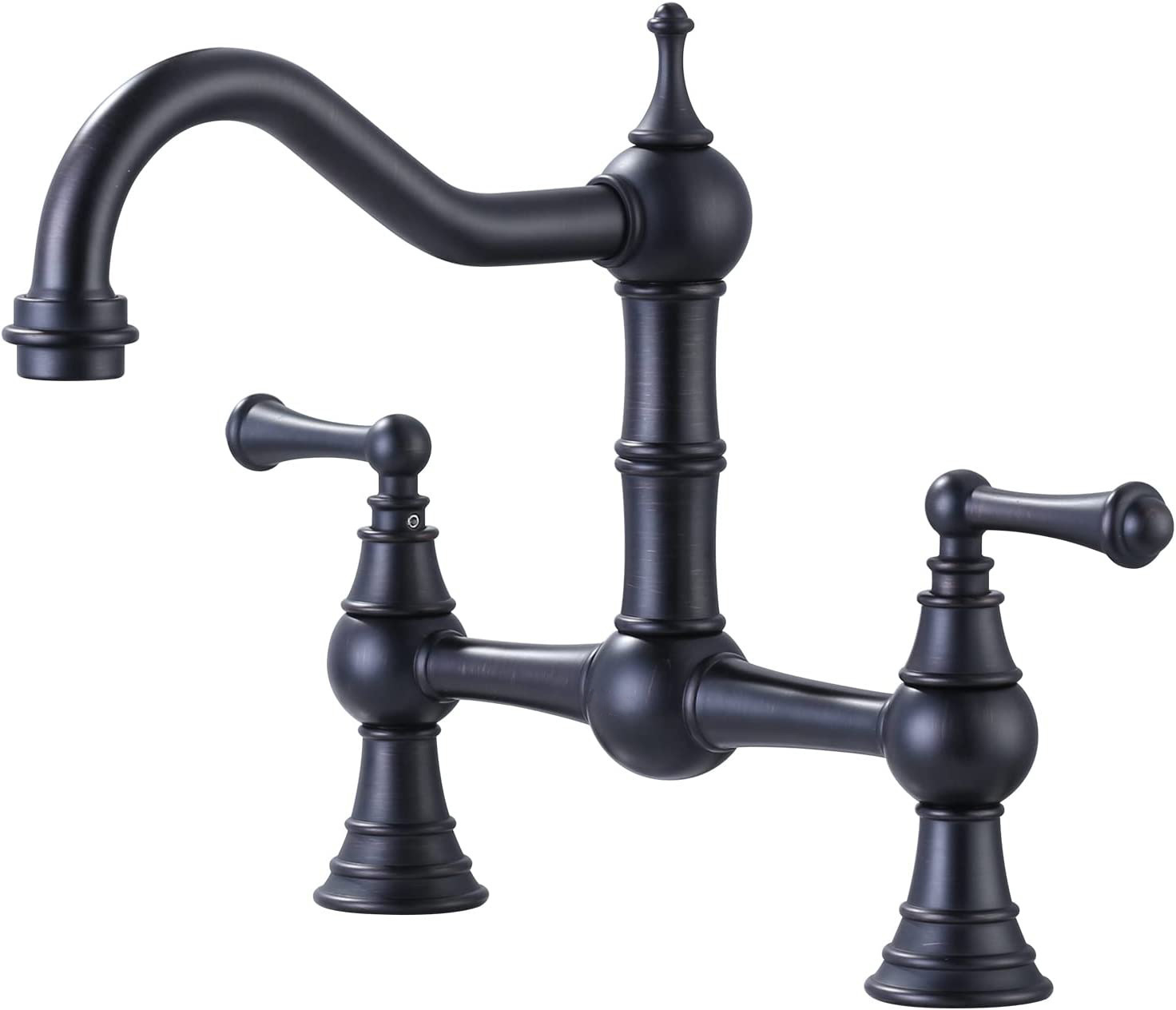 bridge kitchen faucet two double handle