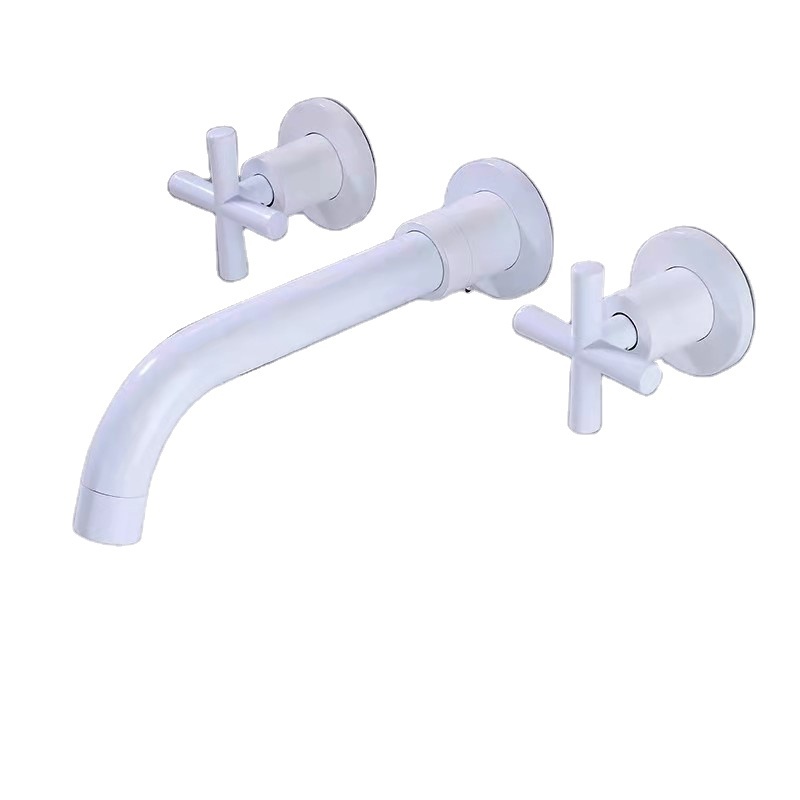 luxury bathroom 2 handles brass wall basin faucet bathroom