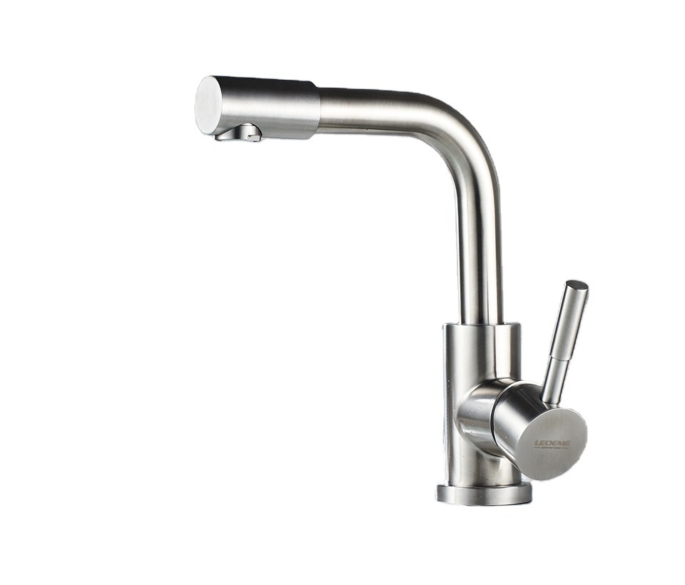 Mixer Hot and Cold Water Tap Brass Basin Water Faucets Single Handle Metered Faucets Single Hole Deck Mounted 3 Years Brushed