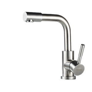 Mixer Hot and Cold Water Tap Brass Basin Water Faucets Single Handle Metered Faucets Single Hole Deck Mounted 3 Years Brushed