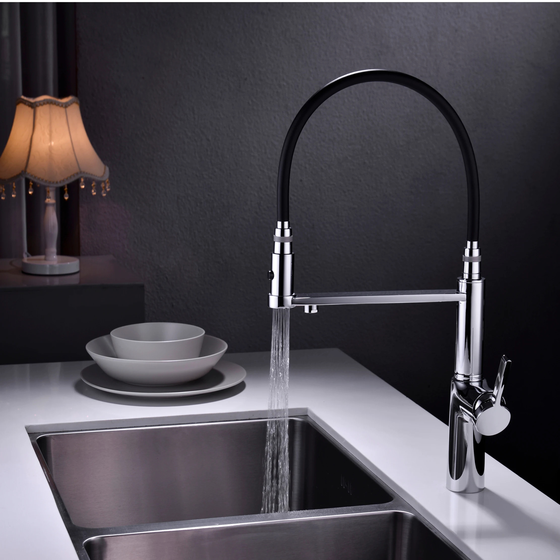 taps with filter matte black stainless steel black kitchen faucet