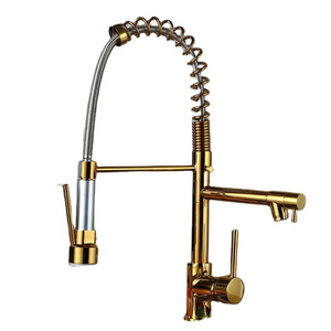 Antique Copper 3 Way Gold Kitchen Faucet Big Spring