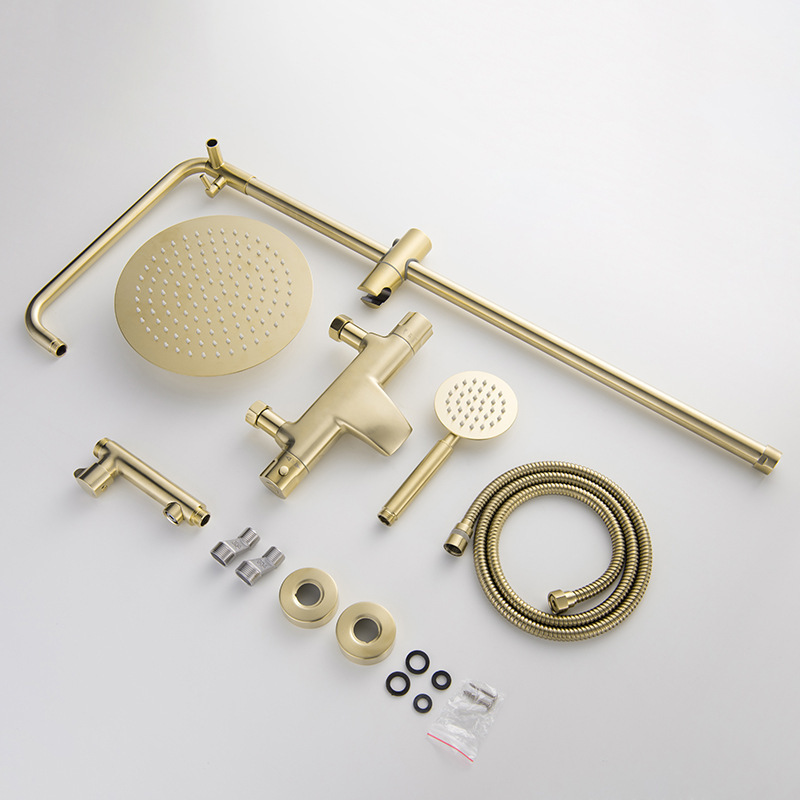 toilet shower faucet brushed copper gold set bathroom panels sense upc shower faucet cartridge