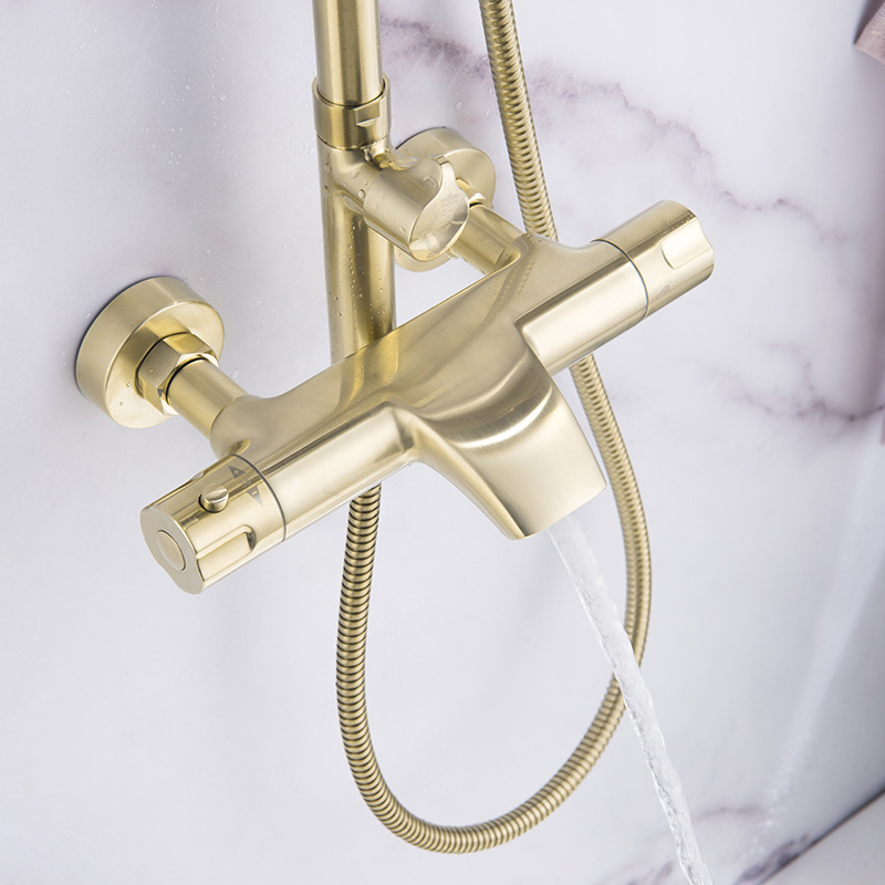 toilet shower faucet brushed copper gold set bathroom panels sense upc shower faucet cartridge