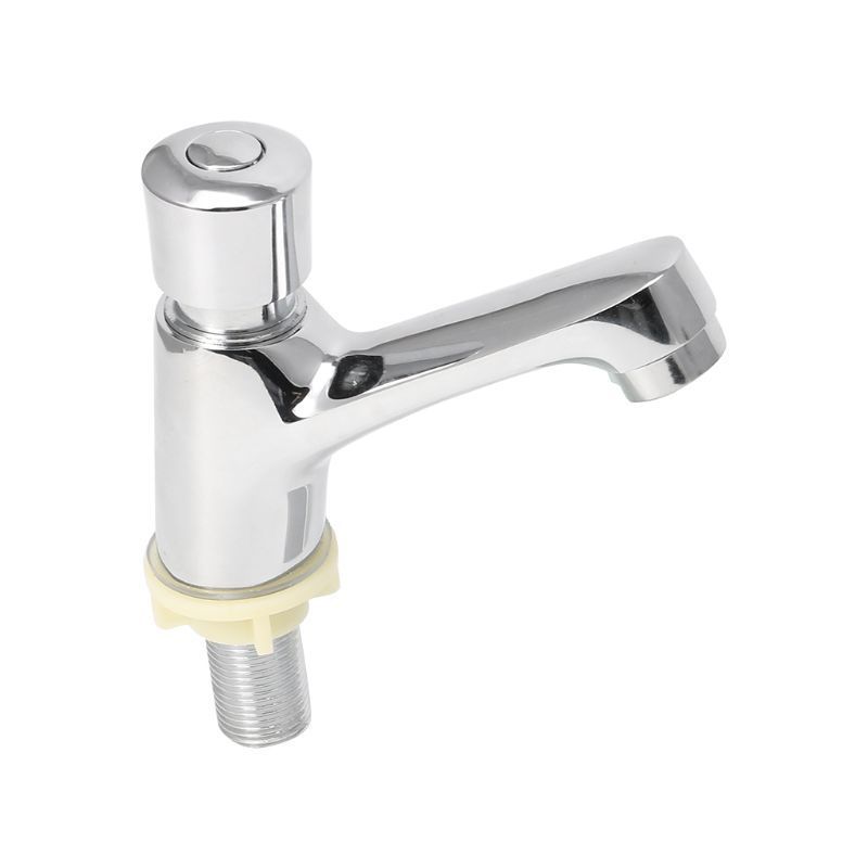 shanghi flora self closing silver basin faucet