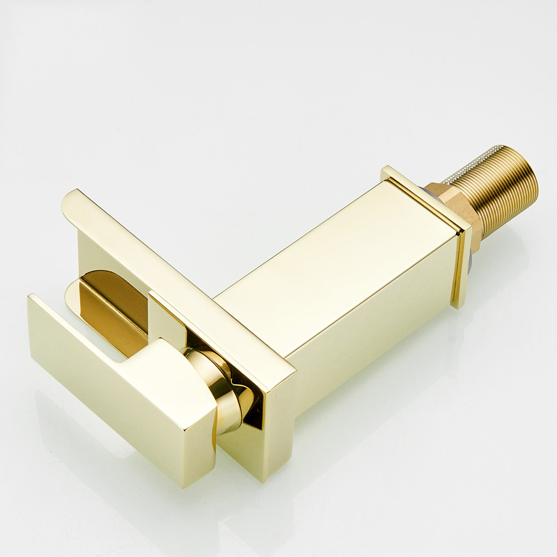 water fall bathroom wide mouth gold basin faucet