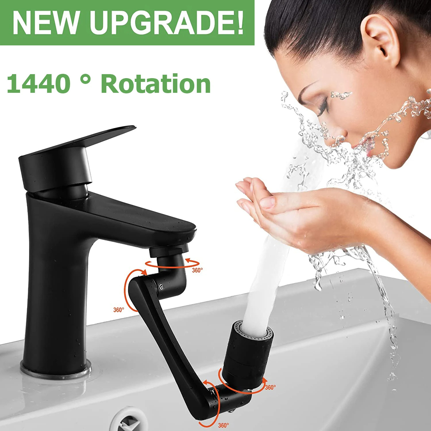 1080 Rotating Faucet Extender Aerator 1080 Degree Swivel Kitchen Basin Faucet For Bathroom Sink